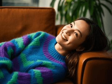 blue, green, and purple