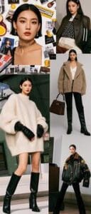 oversized styles with high boots