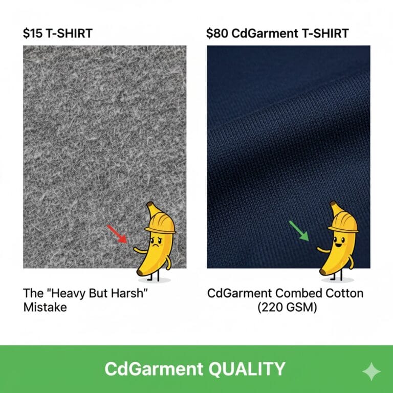 The comparison of Budget Heavy Cotton vs CdGarment Premium Cotton