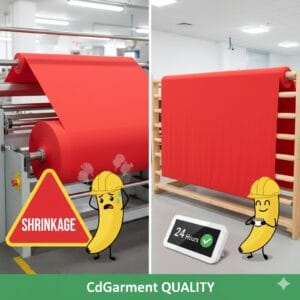 The comparison of With Fabric Relaxation & Without Relaxation